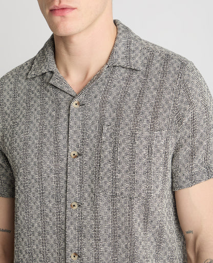 Tapered Fit Two-Tone Textured Shirt