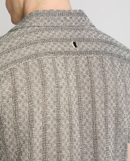 Tapered Fit Two-Tone Textured Shirt