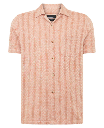 Man wearing a orange casual shirt