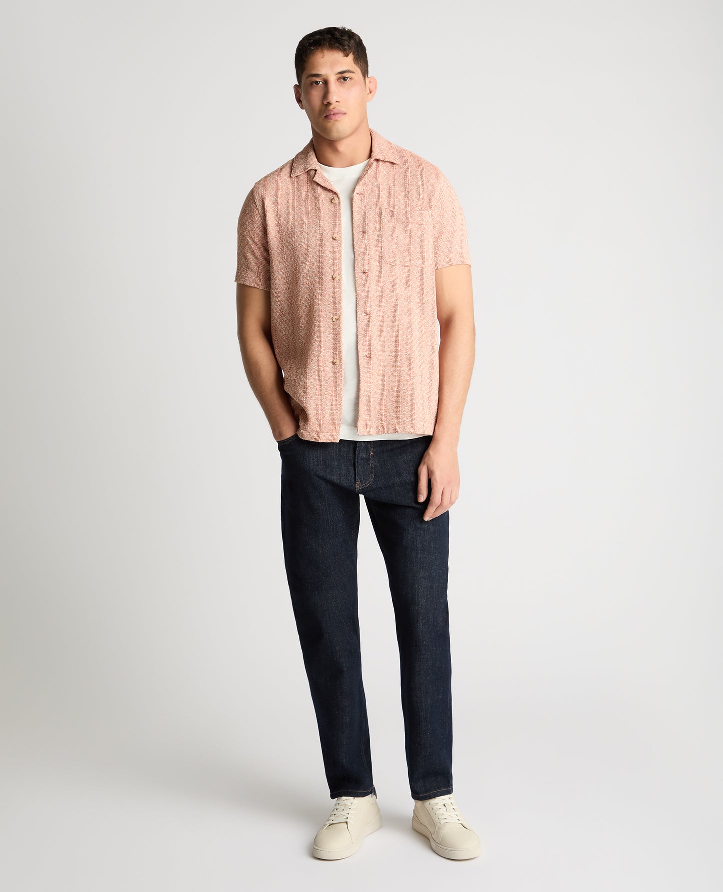 Tapered Fit Two-Tone Textured Shirt