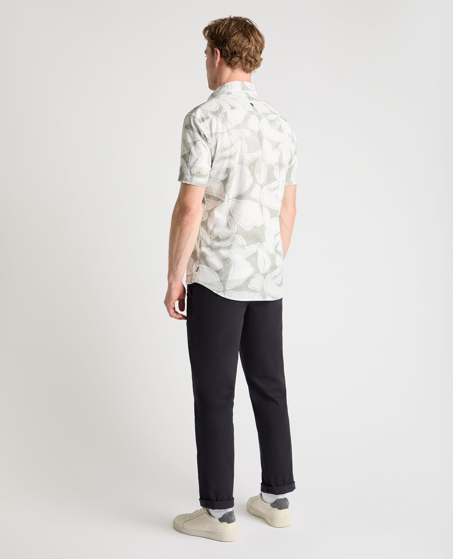Tapered Fit Abstract Floral Print Shirt