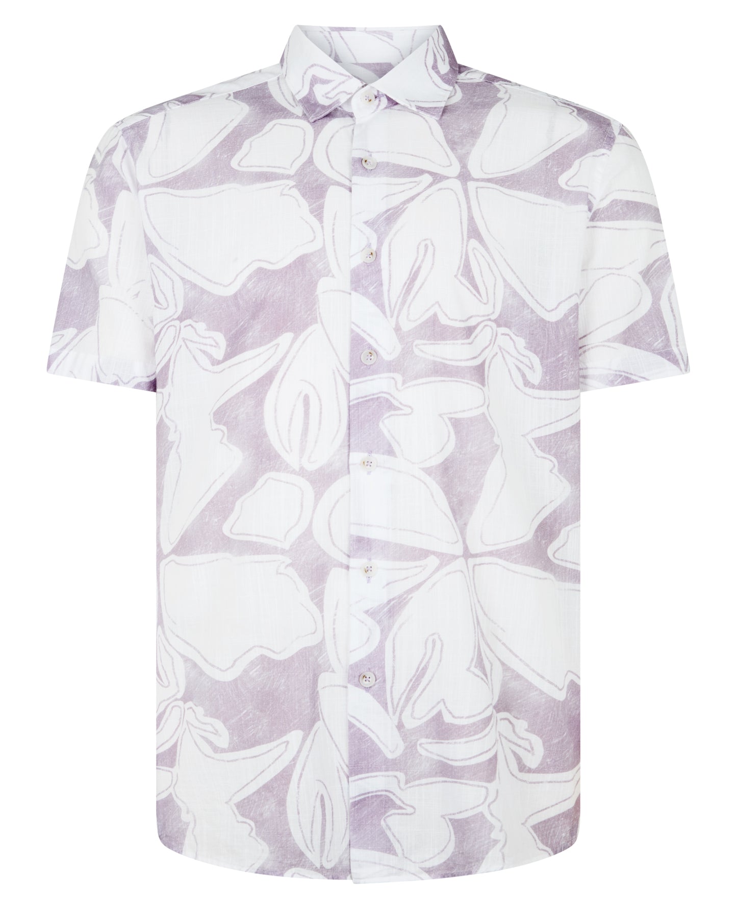 Tapered Fit Abstract Floral Print Shirt