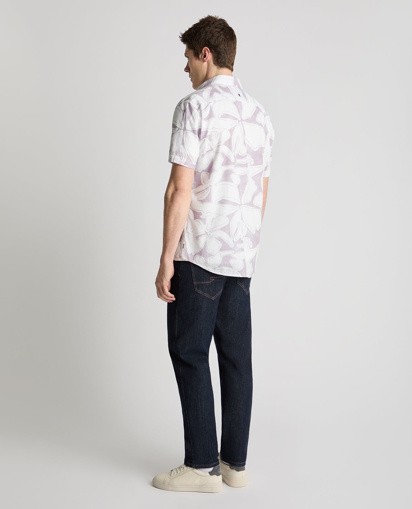 Tapered Fit Abstract Floral Print Shirt