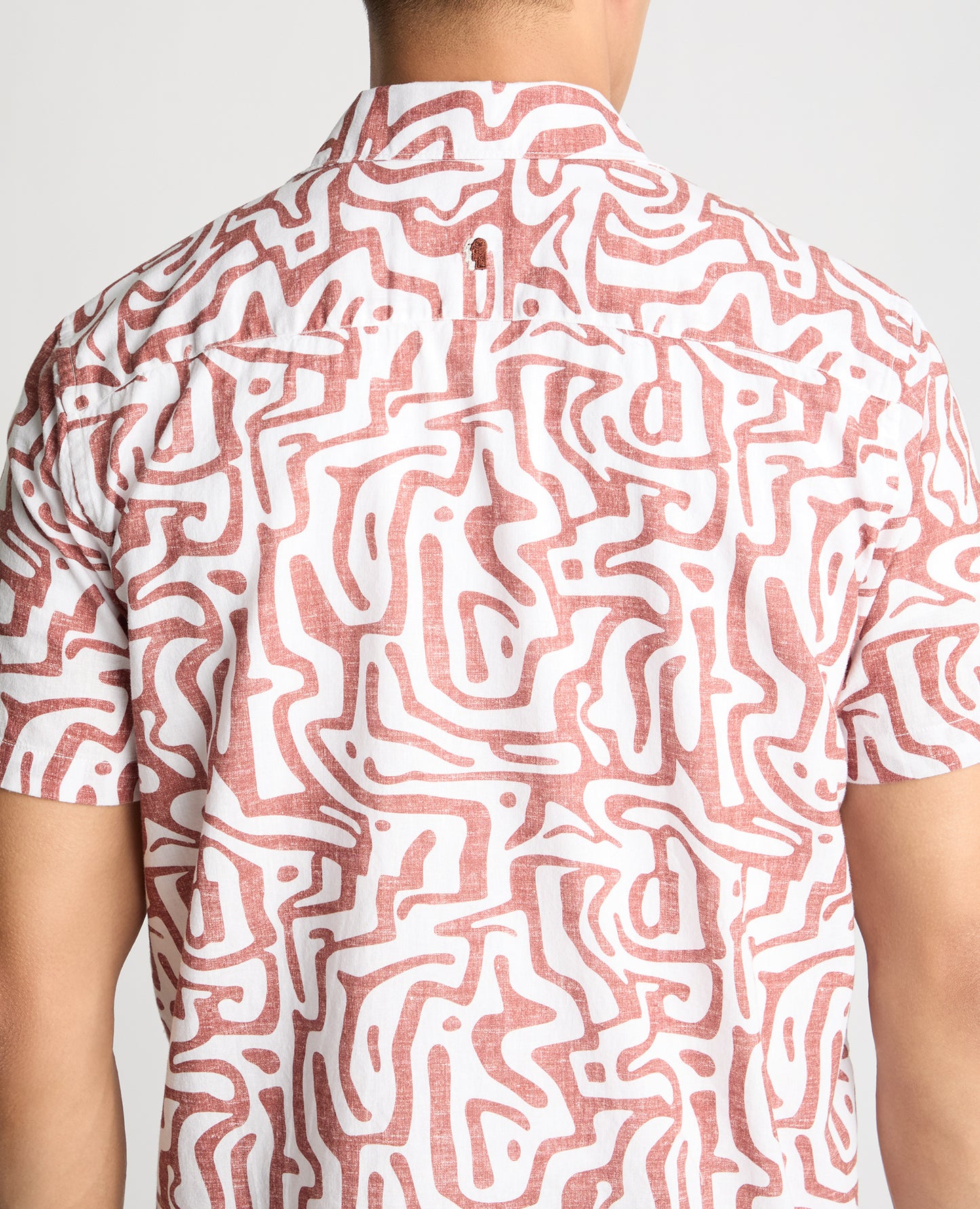 Tapered Fit Cotton-Linen Print Shirt