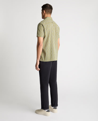 Man wearing a green casual shirt