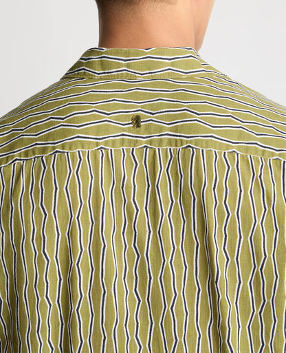 Tapered Fit Cotton Print Shirt