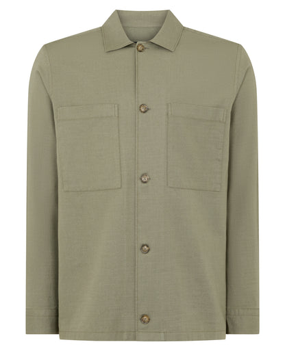 Man wearing a green casual shirt