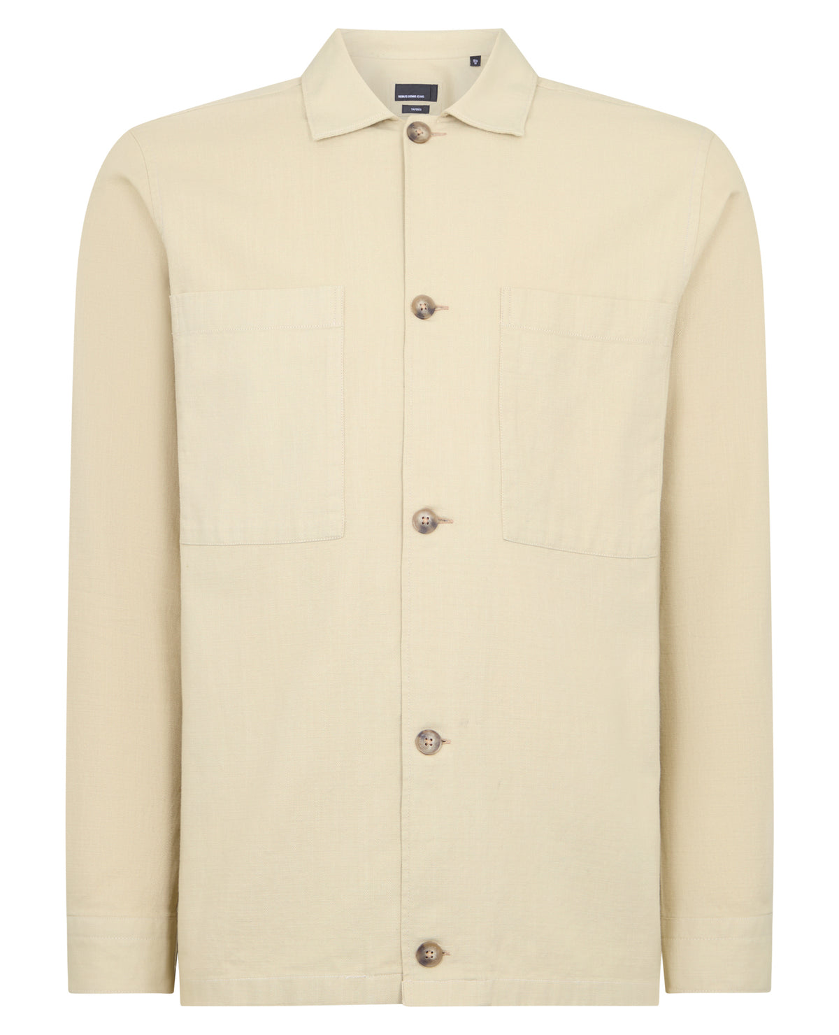 Man wearing a stone casual shirt