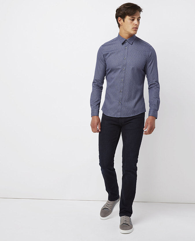 Slim fit checked cotton shirt