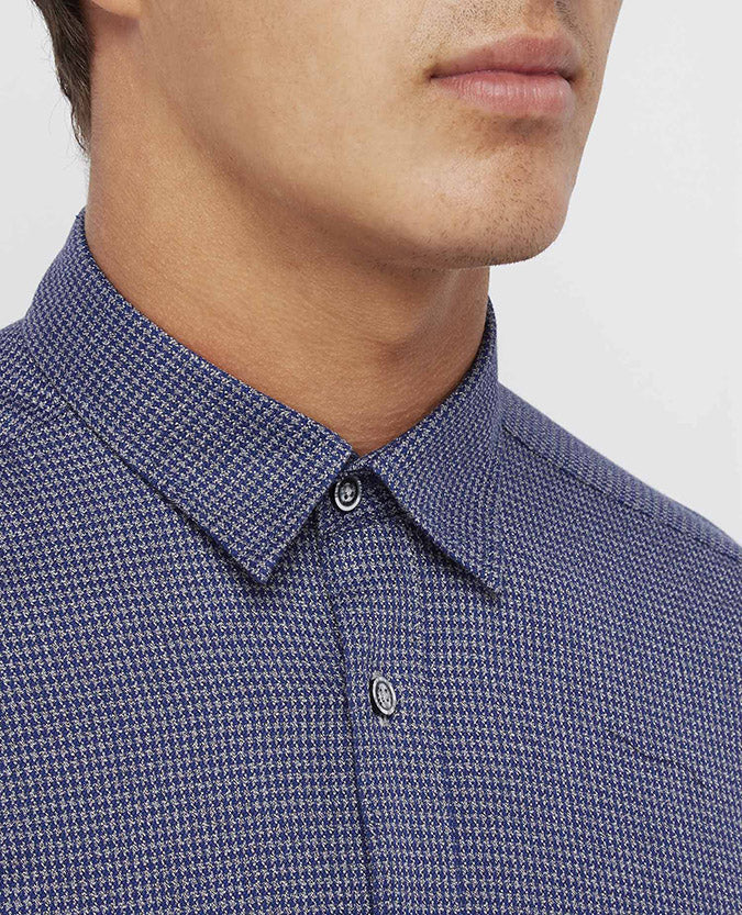 Slim fit checked cotton shirt