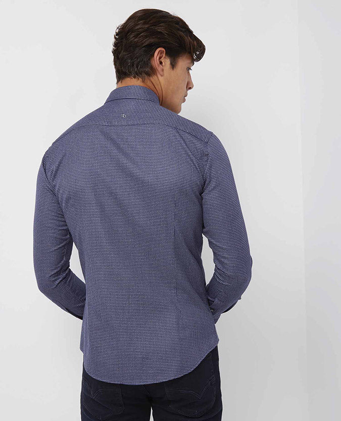 Slim fit checked cotton shirt