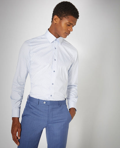 Tapered Fit Printed Cotton Shirt
