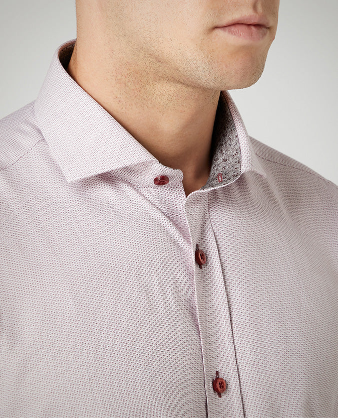 Tapered Fit Printed Cotton Shirt