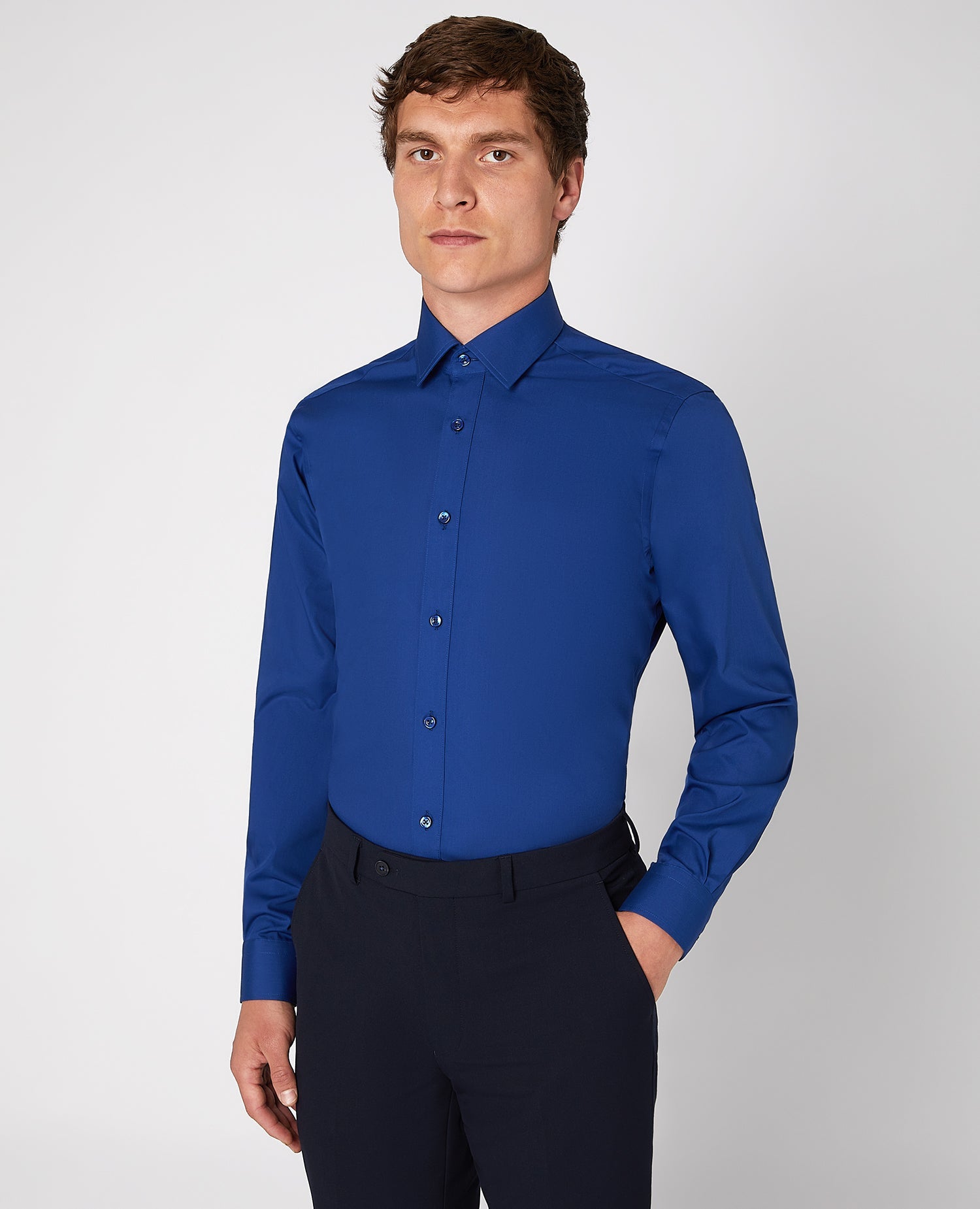 Tapered Fit Cotton-Blend Shirt
