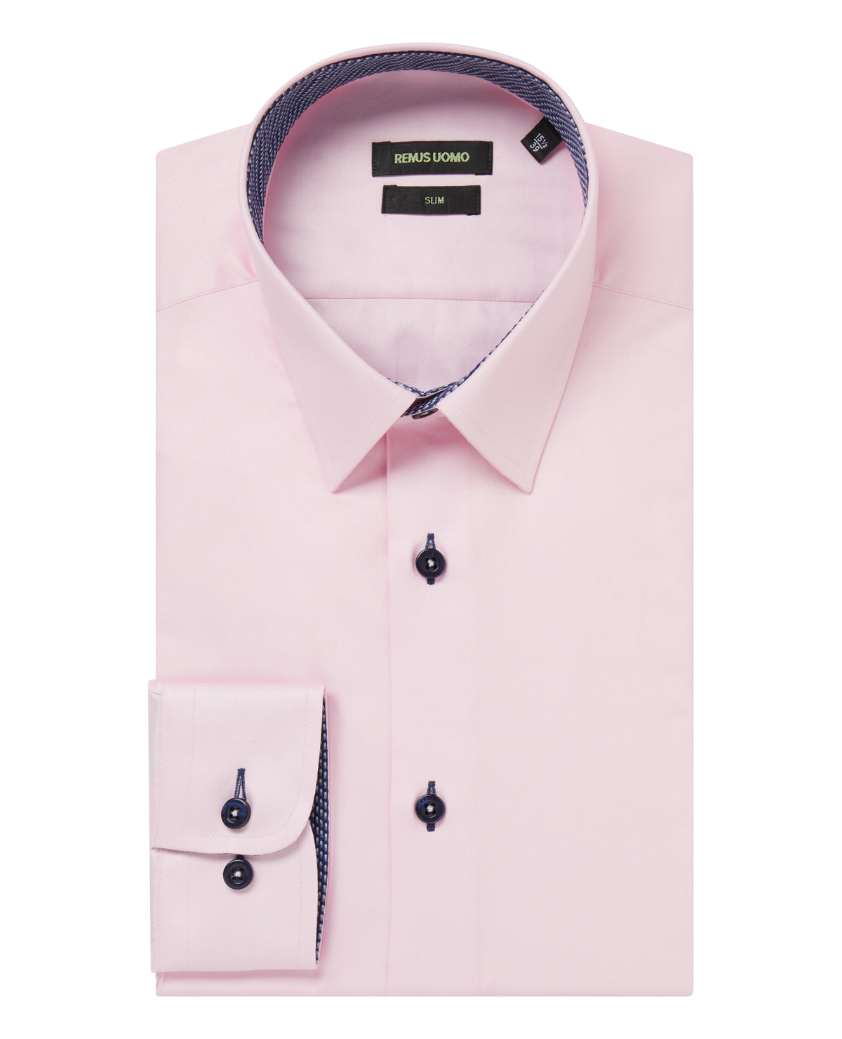 Man wearing a red Slim Fit Cotton-Blend Shirt