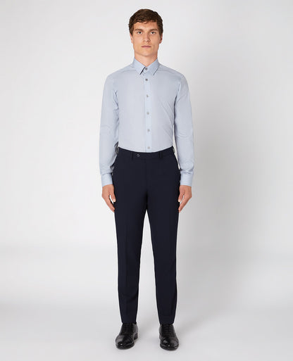 Man wearing a grey Slim Fit Cotton-Blend Shirt