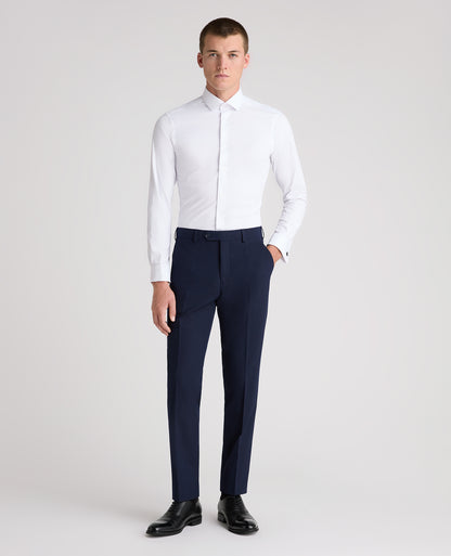 White Slim Fit Cotton Stretch Dress Shirt