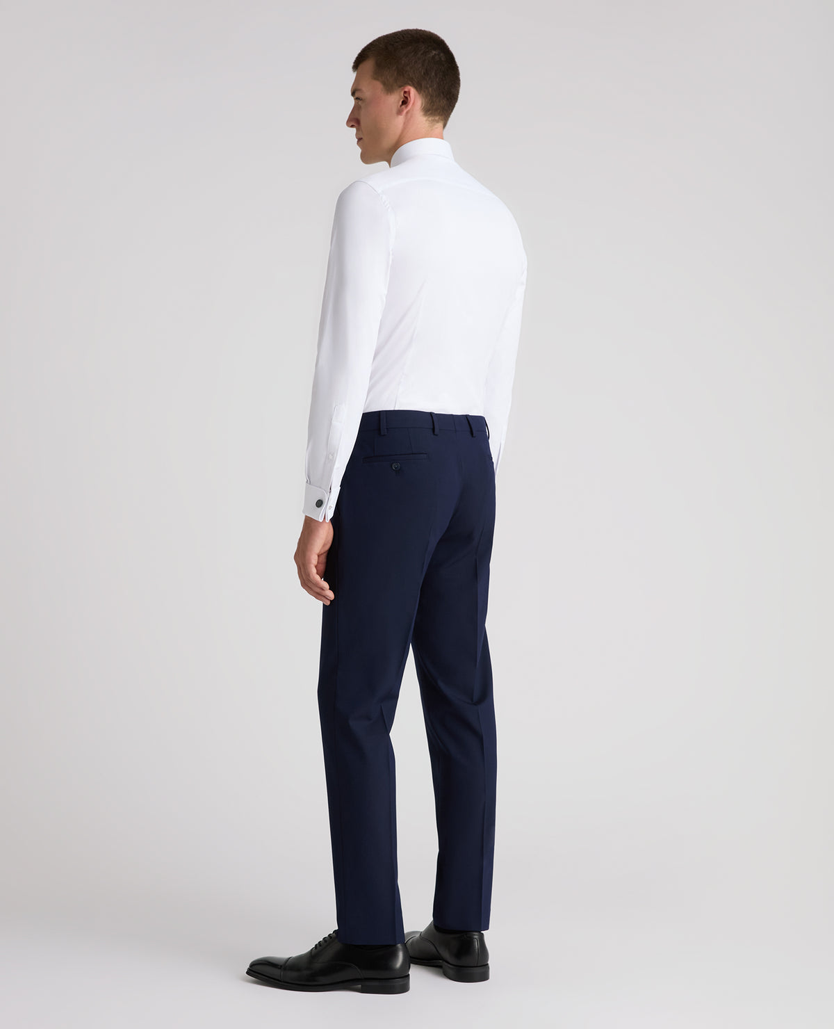 White Slim Fit Cotton Stretch Dress Shirt