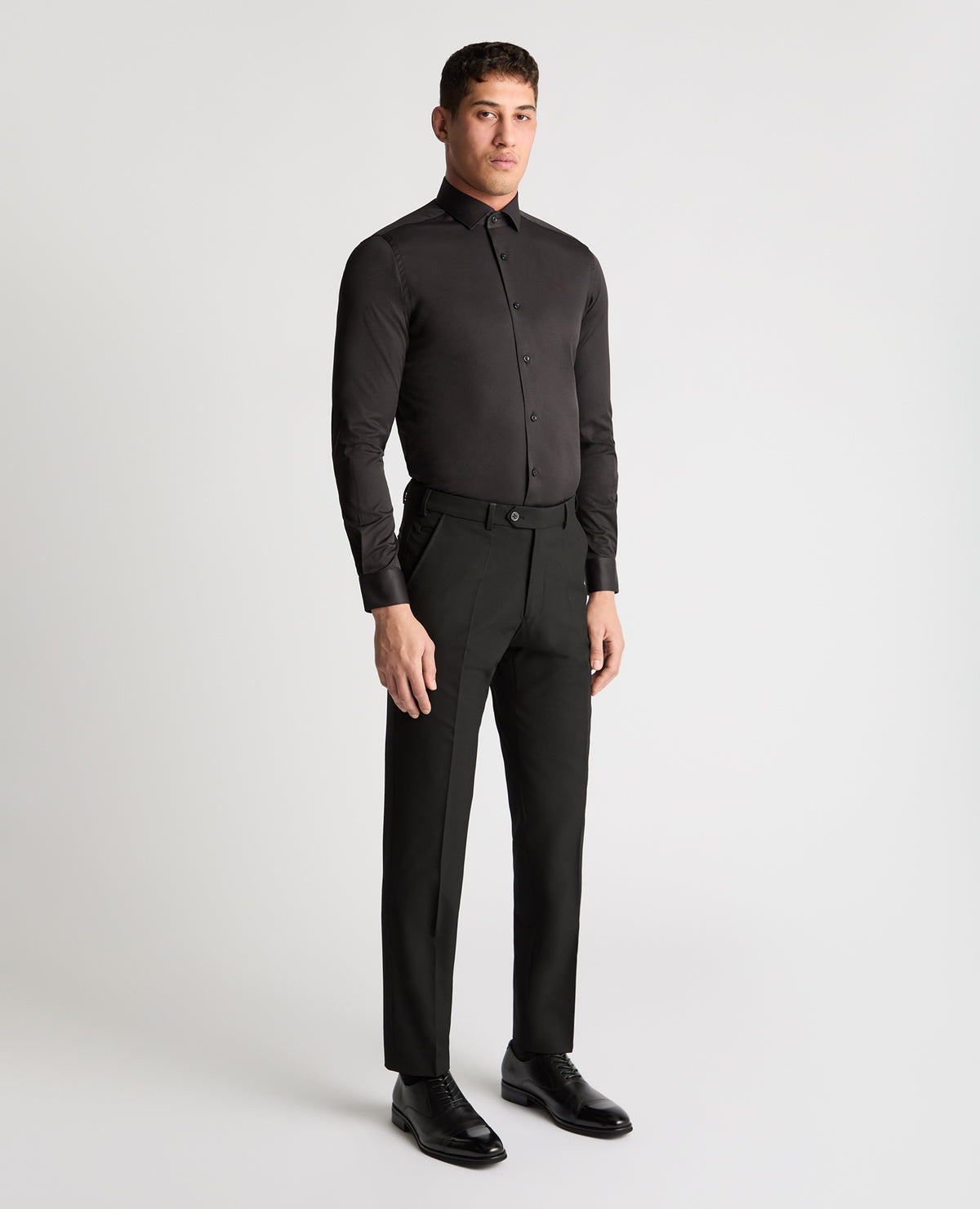 Man wearing a Black formal shirt