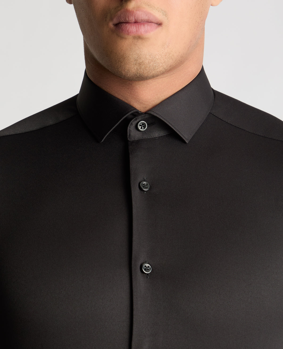 Man wearing a Black formal shirt