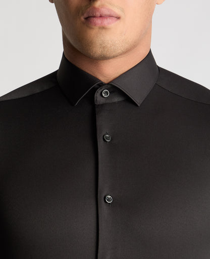 Man wearing a Black formal shirt