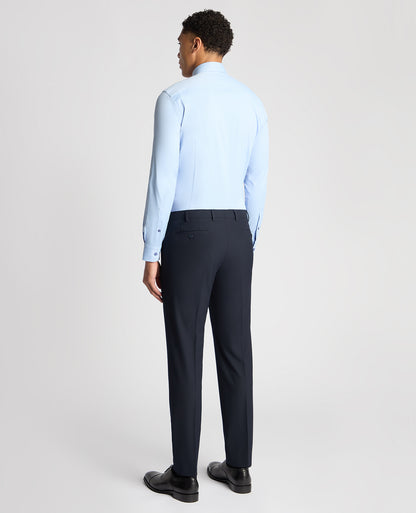 Man wearing a blue Slim Fit Cotton Stretch Shirt