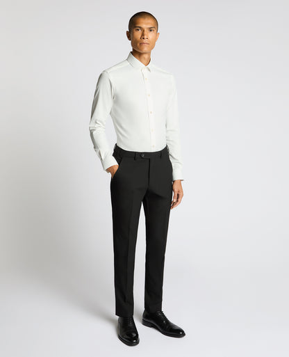 Man wearing a sand Slim Fit Cotton-Blend Shirt