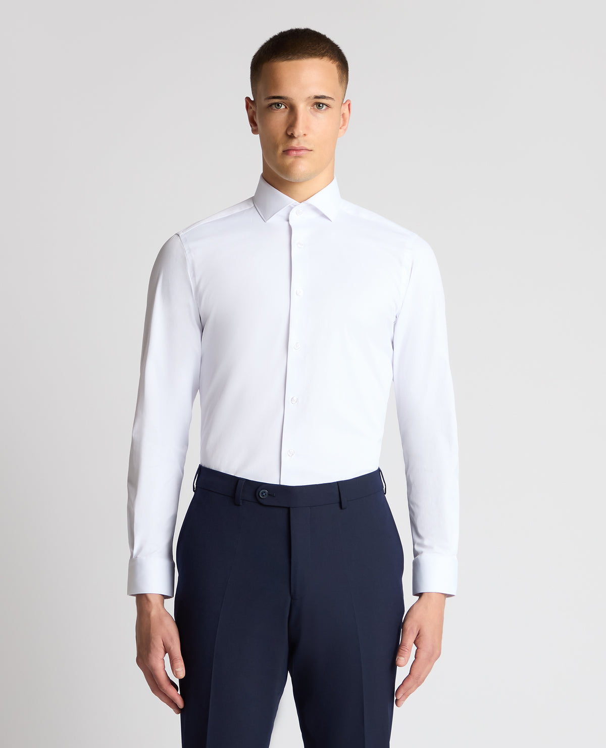 Man wearing a White formal shirt