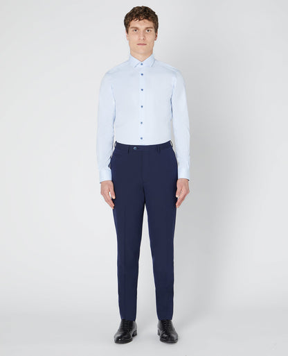Man wearing a blue Slim Fit Cotton Shirt