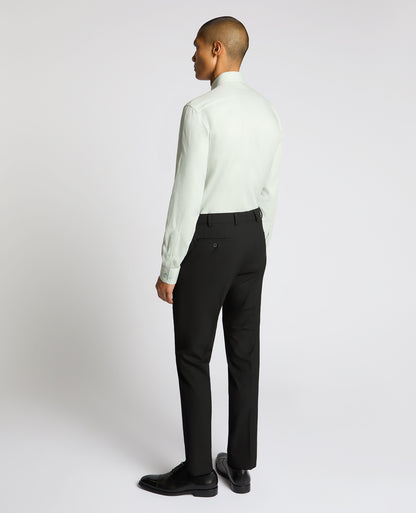 Man wearing a green Tapered Fit Cotton Shirt