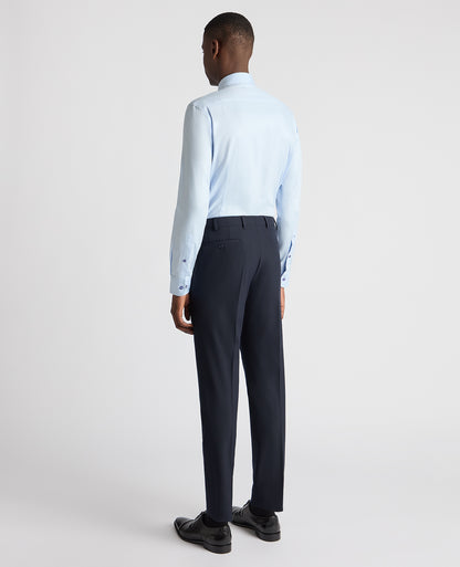 Man wearing a blue Slim Fit Cotton Twill Shirt