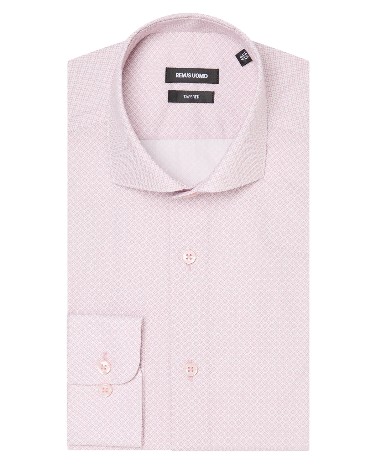 Man wearing a pink Tapered Fit Cotton Printed Shirt