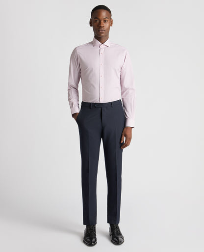Man wearing a pink Tapered Fit Cotton Printed Shirt