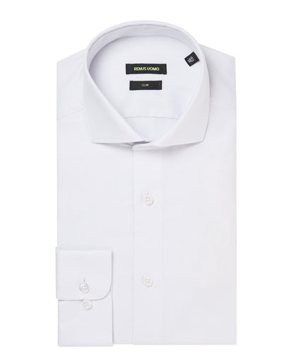 Man wearing a grey Slim Fit Cotton Shirt