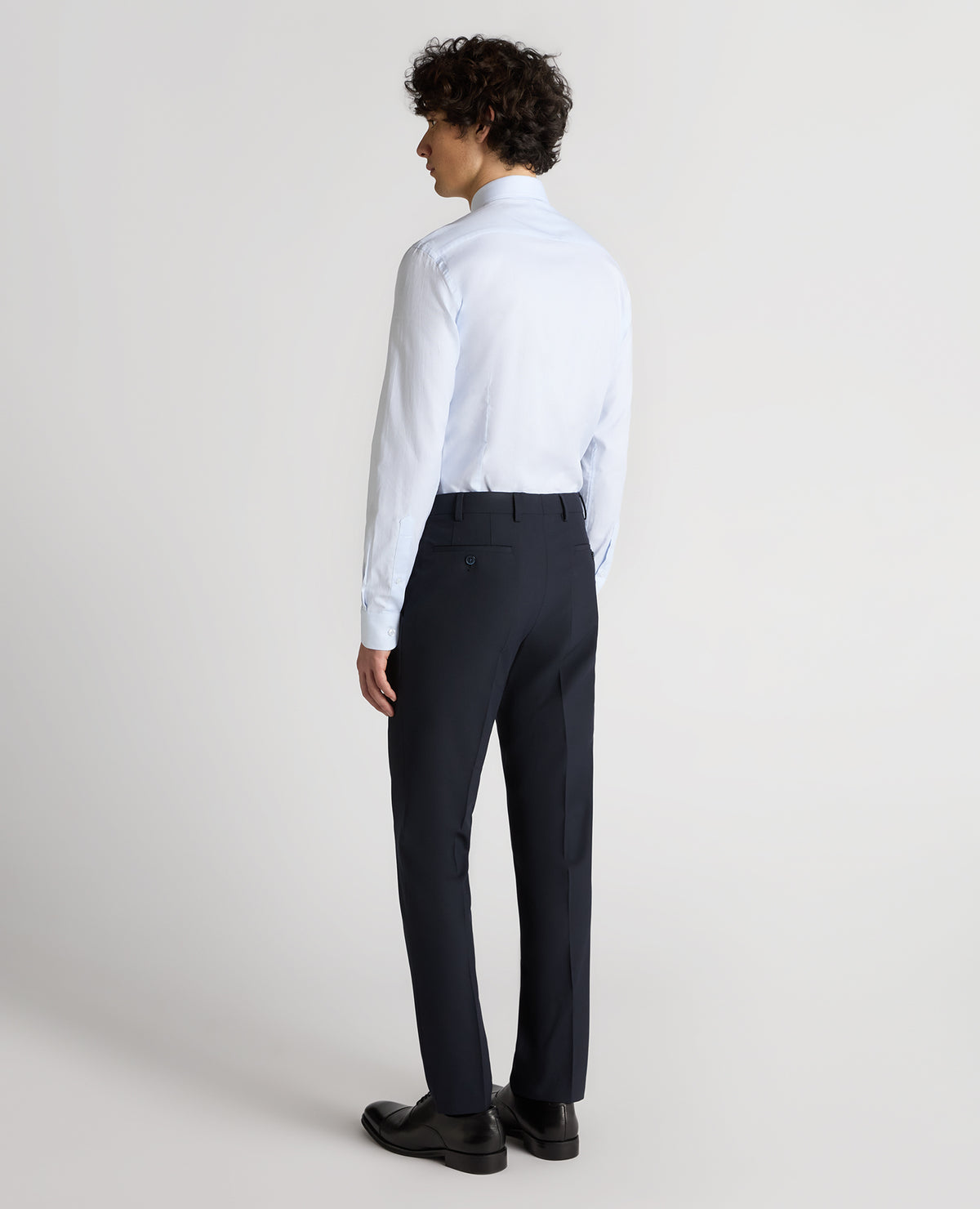 Man wearing a blue Slim Fit Cotton Shirt