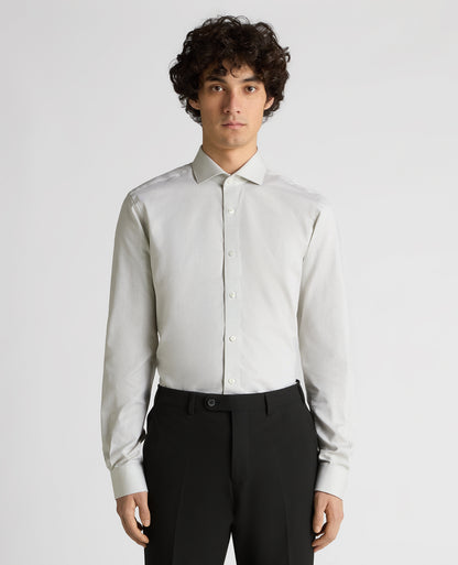 Man wearing a green Slim Fit Cotton Shirt