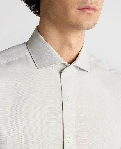 Man wearing a green Slim Fit Cotton Shirt
