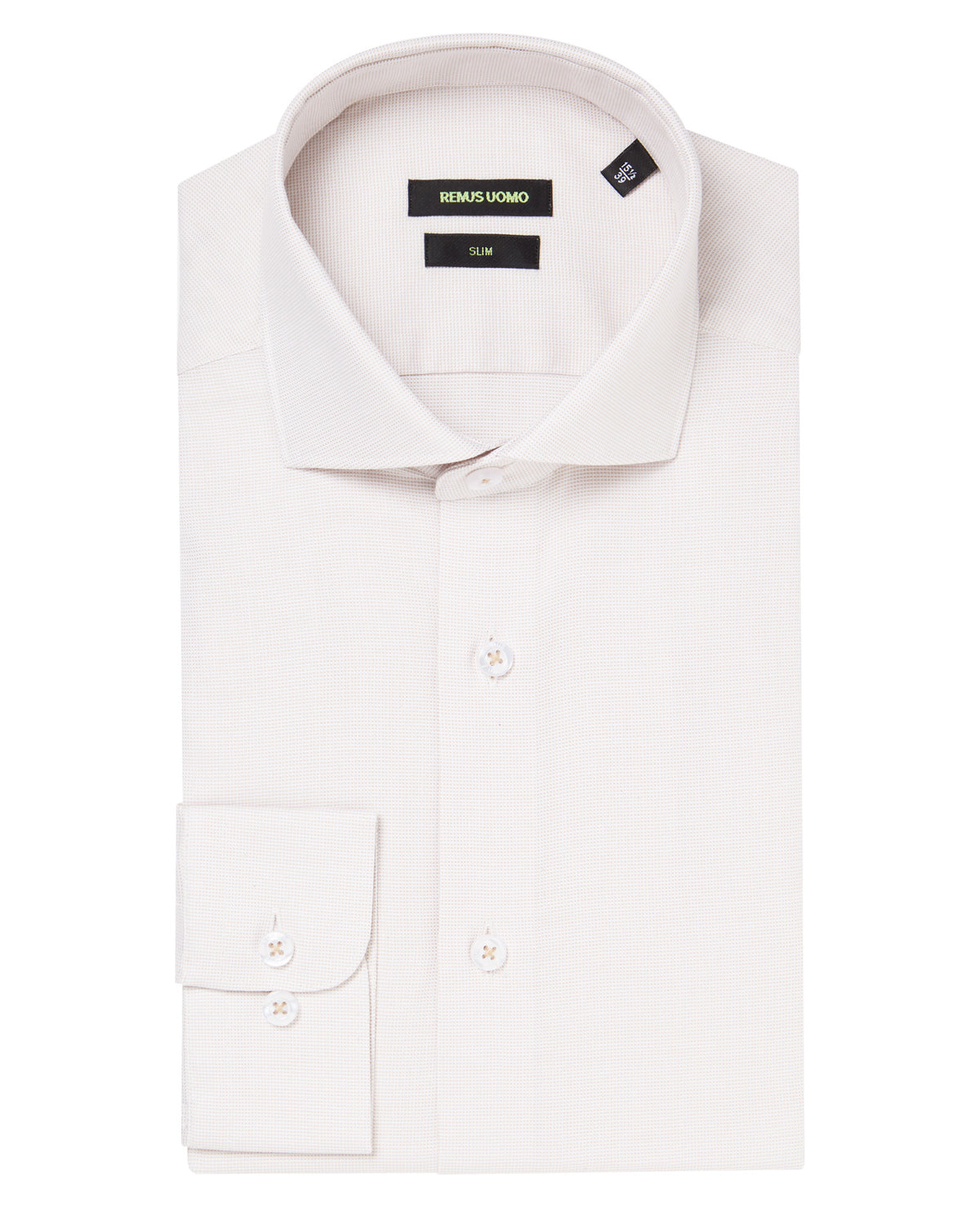Man wearing a sand Slim Fit Cotton Shirt