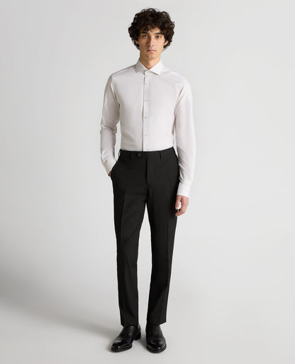 Man wearing a sand Slim Fit Cotton Shirt