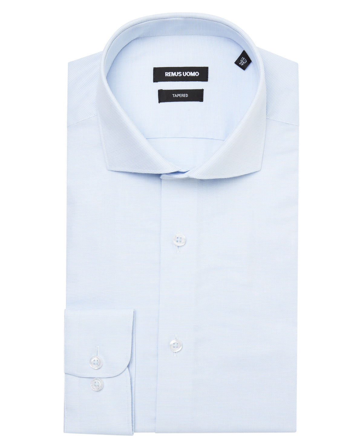 Man wearing a blue formal shirt