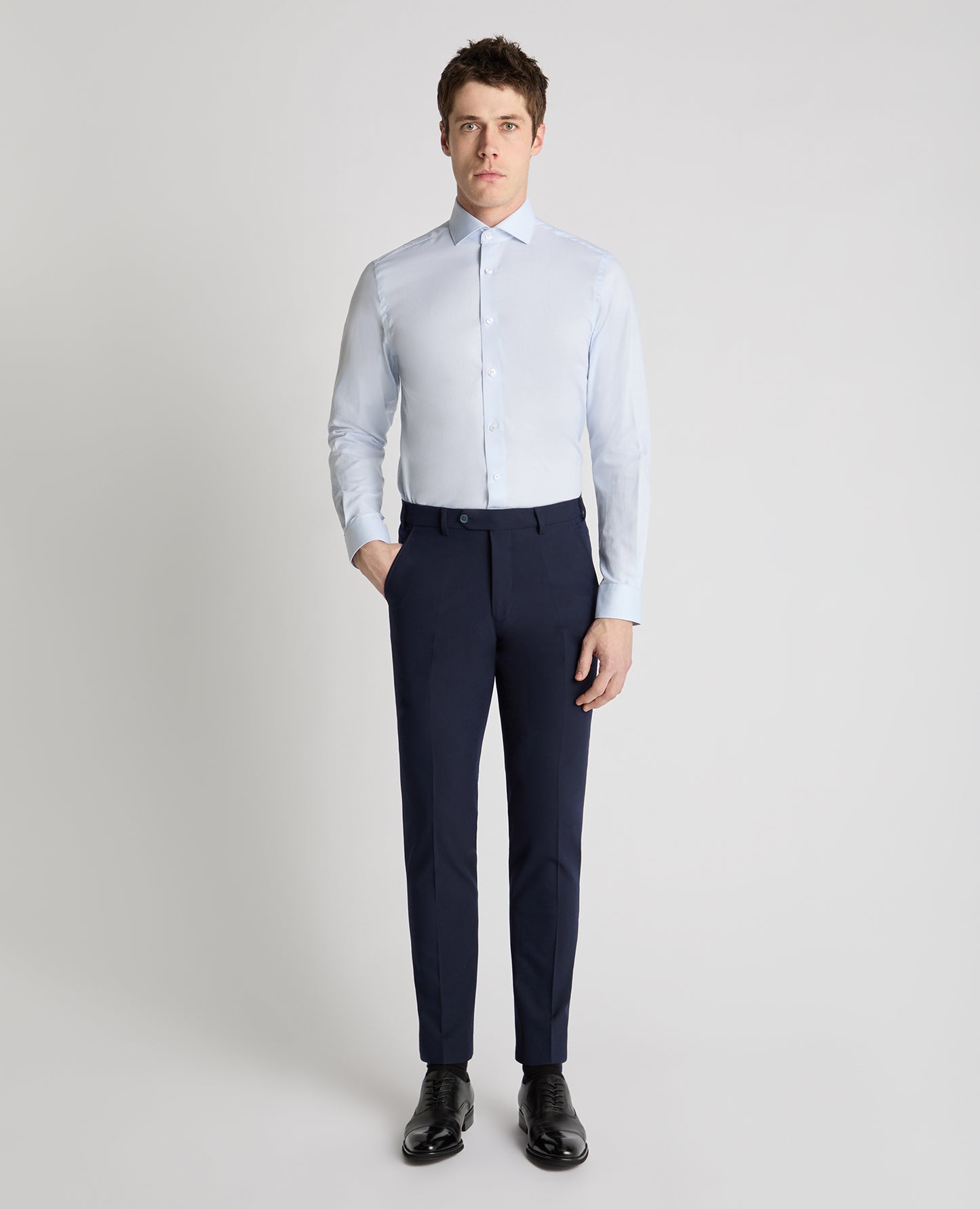 Tapered Fit French Front Cotton Shirt