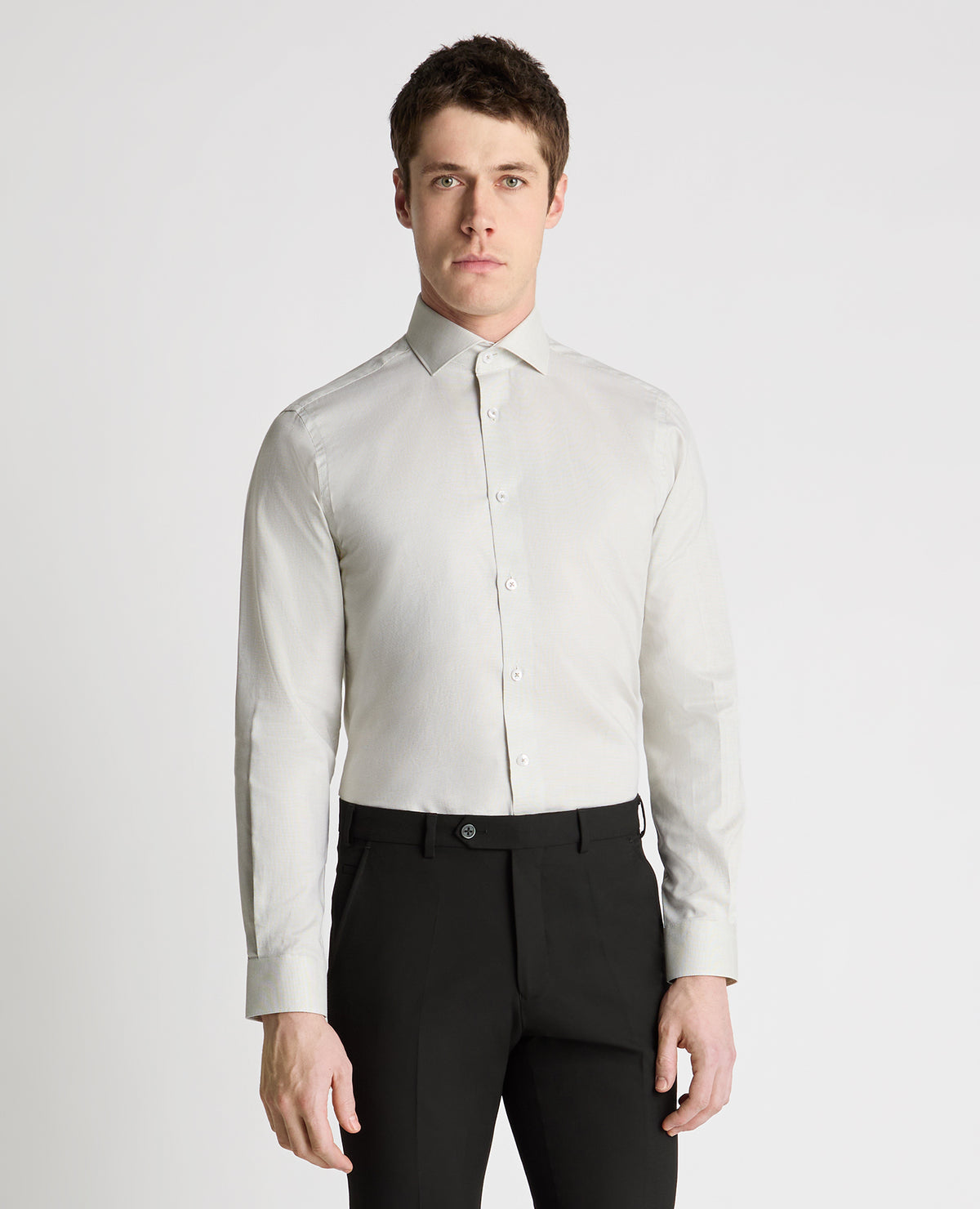 Man wearing a green formal shirt