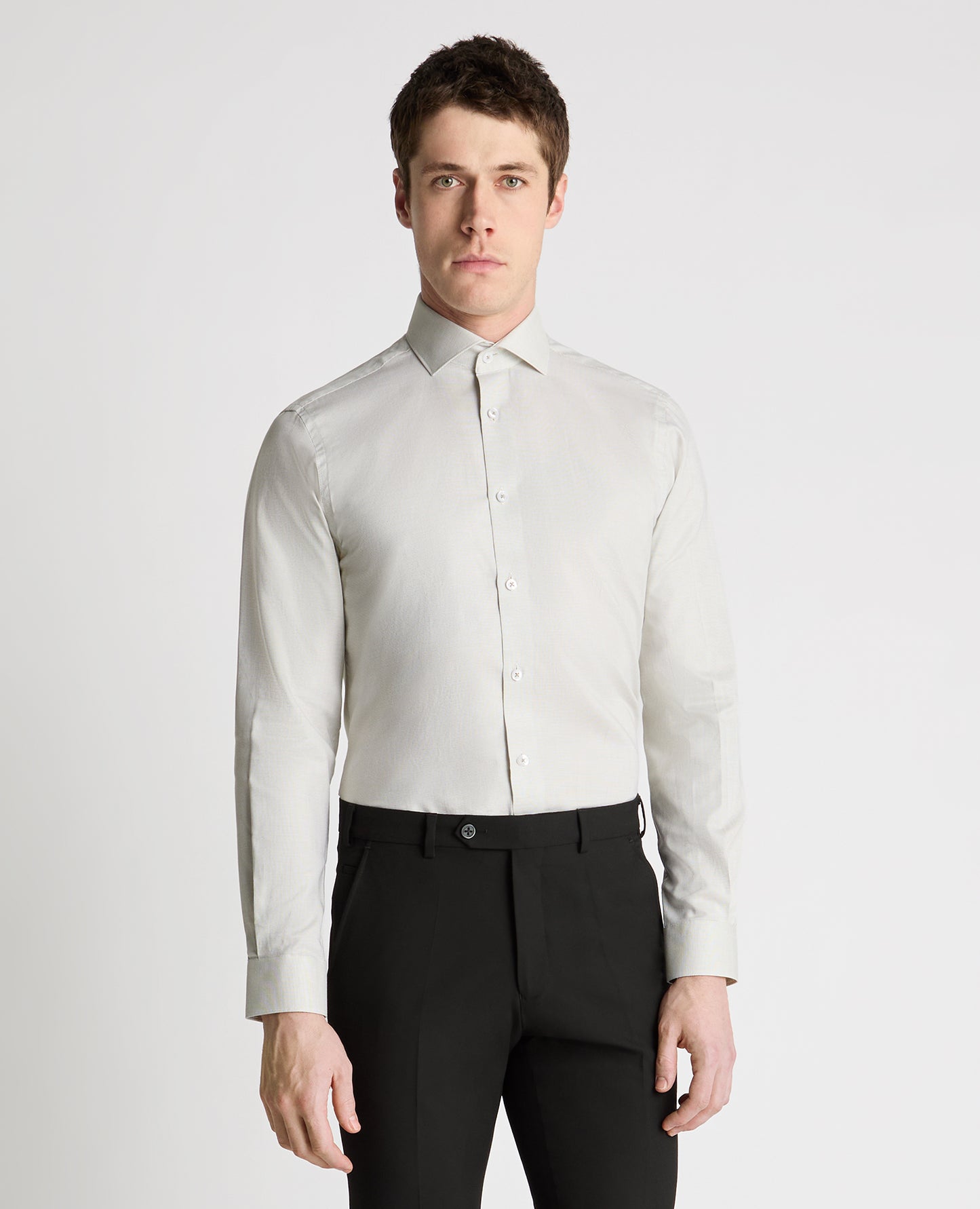 Tapered Fit French Front Cotton Shirt