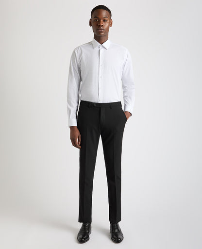Man wearing a blue Tapered Fit Cotton Stretch Shirt