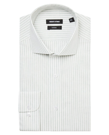 Man wearing a white and green formal shirt