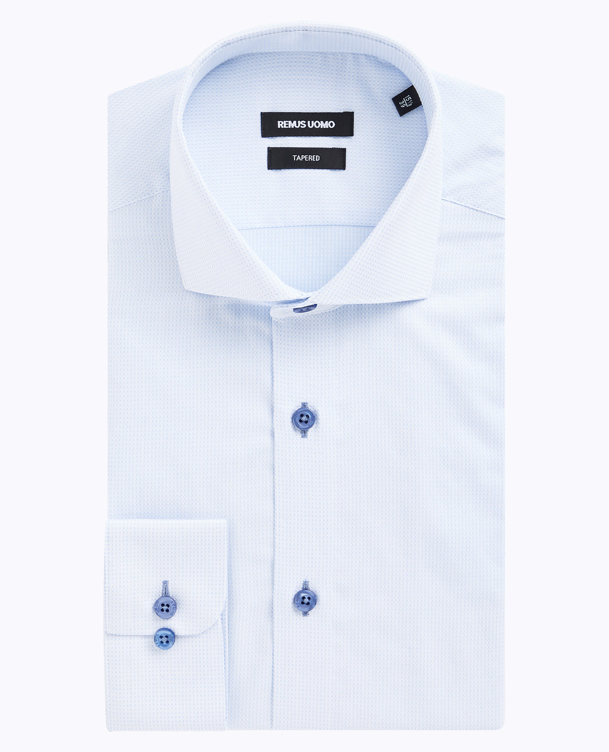 Man wearing a blue formal shirt