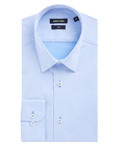 Man wearing a blue formal shirt