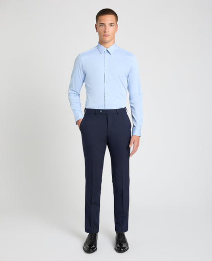 Man wearing a blue formal shirt