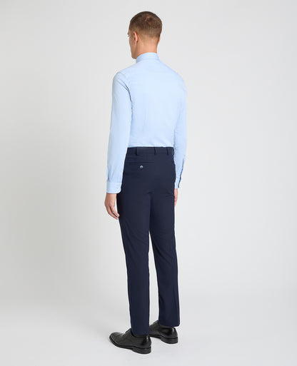 Man wearing a blue formal shirt