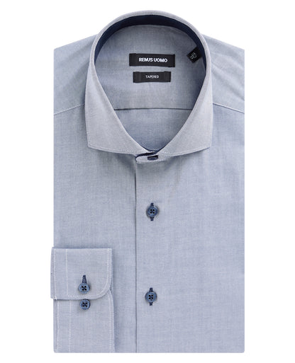 Tapered Fit Contrast Cotton Shirt